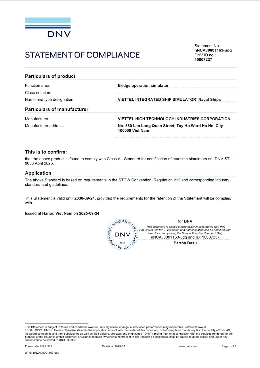 2_Chứng nhận khẳng định sản phẩm đáp ứng đầy đủ các yêu cầu khắt khe về độ chính xác, độ chân thực và an toàn theo chuẩn quốc tế